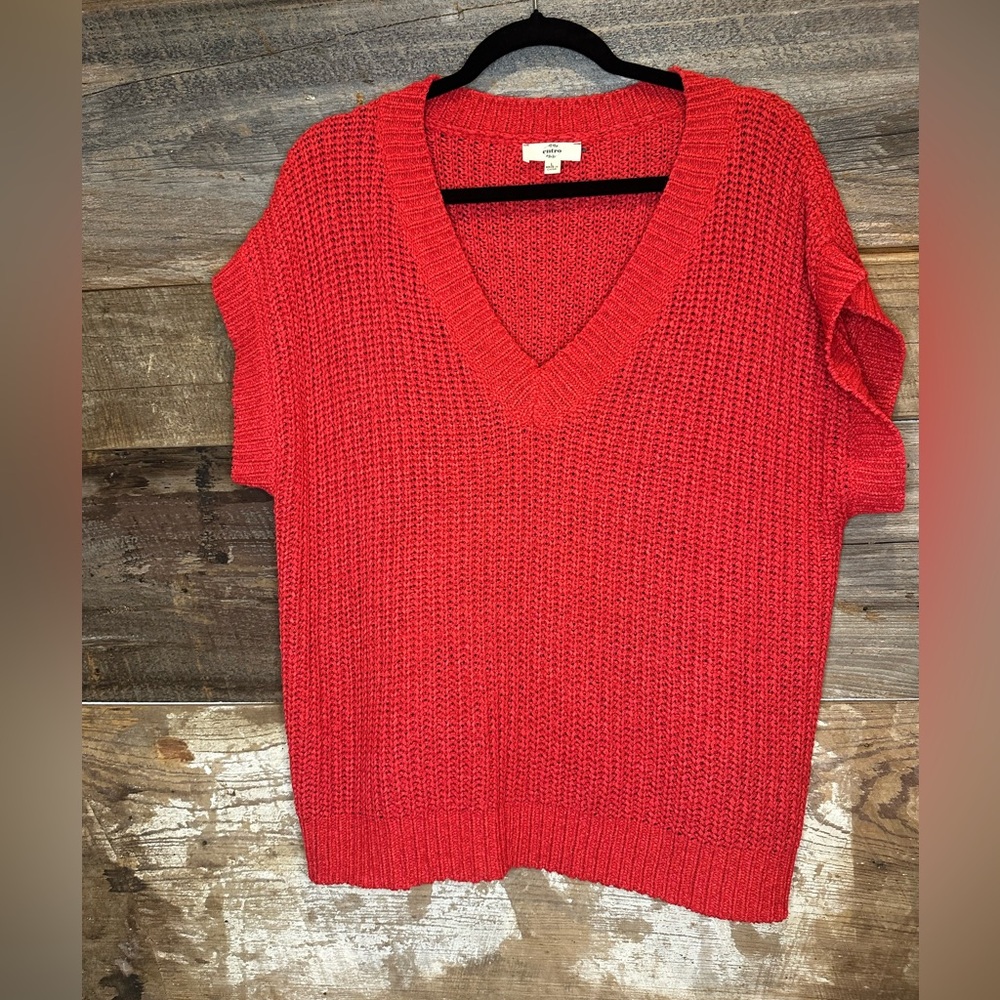 Entro Vibrant Red V-Neck Sweater